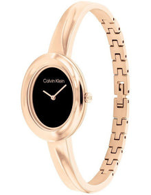 Twisted Bezel Bangle Watch in Rose Gold
