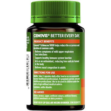 Cenovis Echinacea 5000 Capsules For Immune Support 60 pack