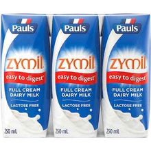 Pauls Zymil Lactose Free Full Cream Long Life Milk UHT 250mL x 3 pack
