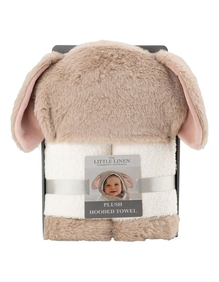 Plush Hooded Towel Harvest Bunny in Pink