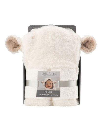 Plush Hooded Towel in Cream