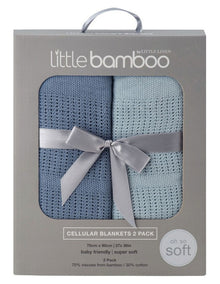 Cellular Blanket 2Pack in Retro Blue