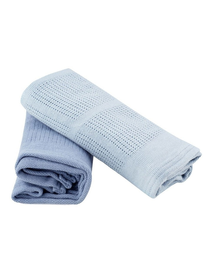 Cellular Blanket 2Pack in Retro Blue