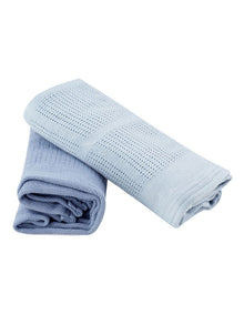 Cellular Blanket 2Pack in Retro Blue