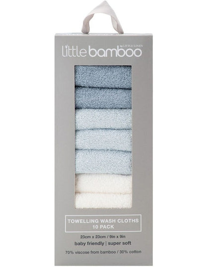 Towelling Washer 10 Pack in Retro Blue