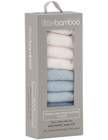 Towelling Washer 10 Pack in Retro Blue