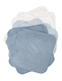 Towelling Washer 10 Pack in Retro Blue