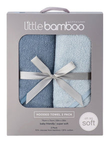Hooded Towel 2 Pack in Retro Blue