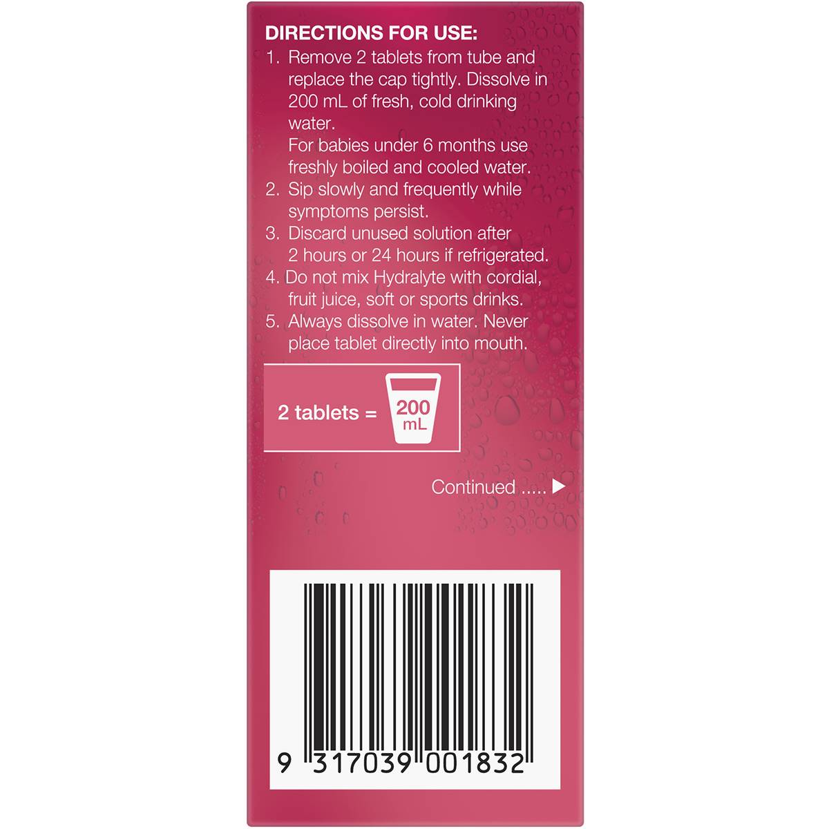 Hydralyte Effervescent Electrolyte Tablets Kiwi Strawberry 10 Pack