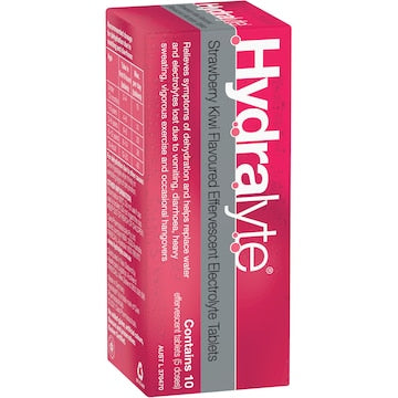 Hydralyte Effervescent Electrolyte Tablets Kiwi Strawberry 10 pack