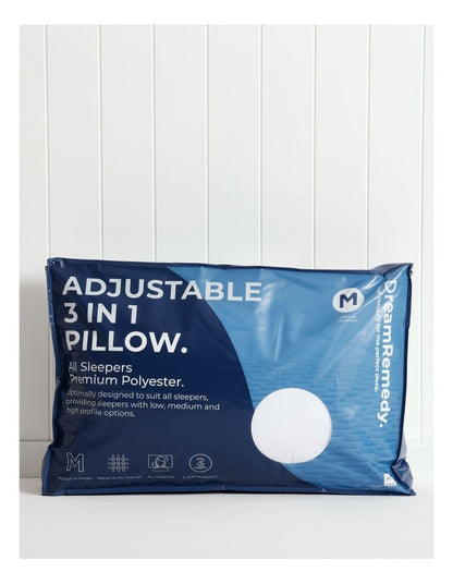 3 in 1 Adjustable Pillow in White