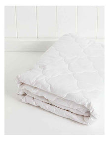 Wool Cotton Mattress Protector in White