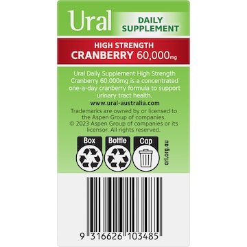 Ural High Strength Cranberry Daily Supplement 30 pack