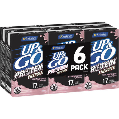 Up&Go Protein Energize Liquid Breakfast Strawberry 250mL x 6 pack