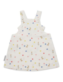 Printed Corduroy Pinafore Dress in Multi