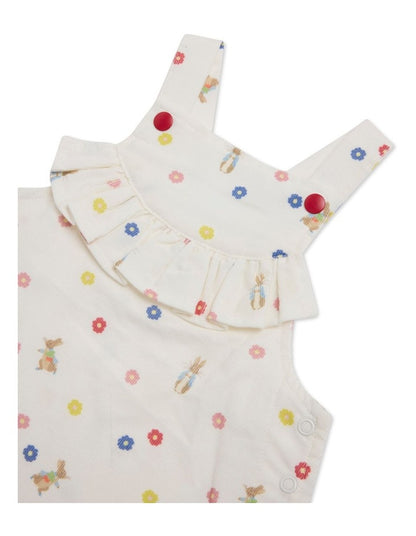 Printed Corduroy Pinafore Dress in Multi