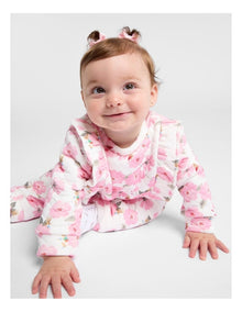 Floral Track Sweater in Pink