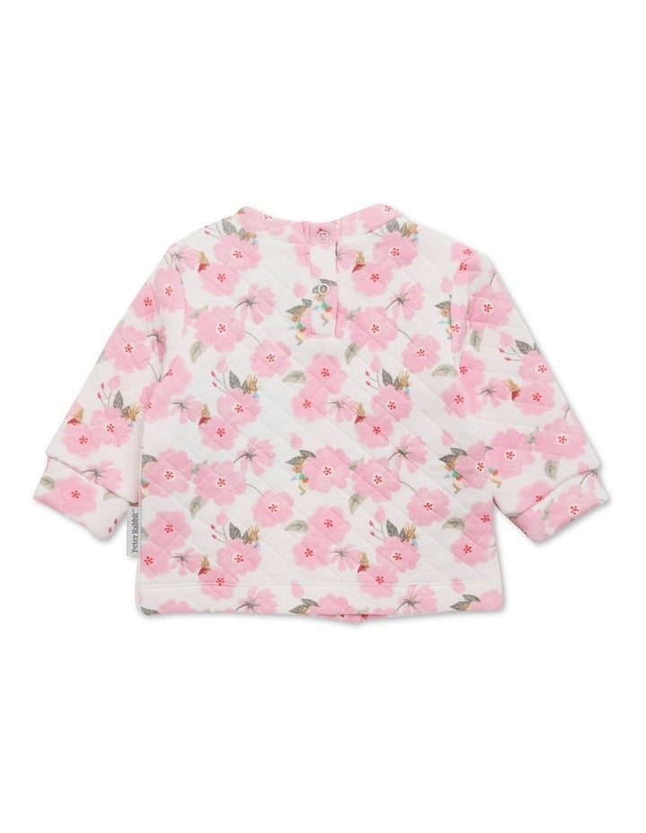 Floral Track Sweater in Pink