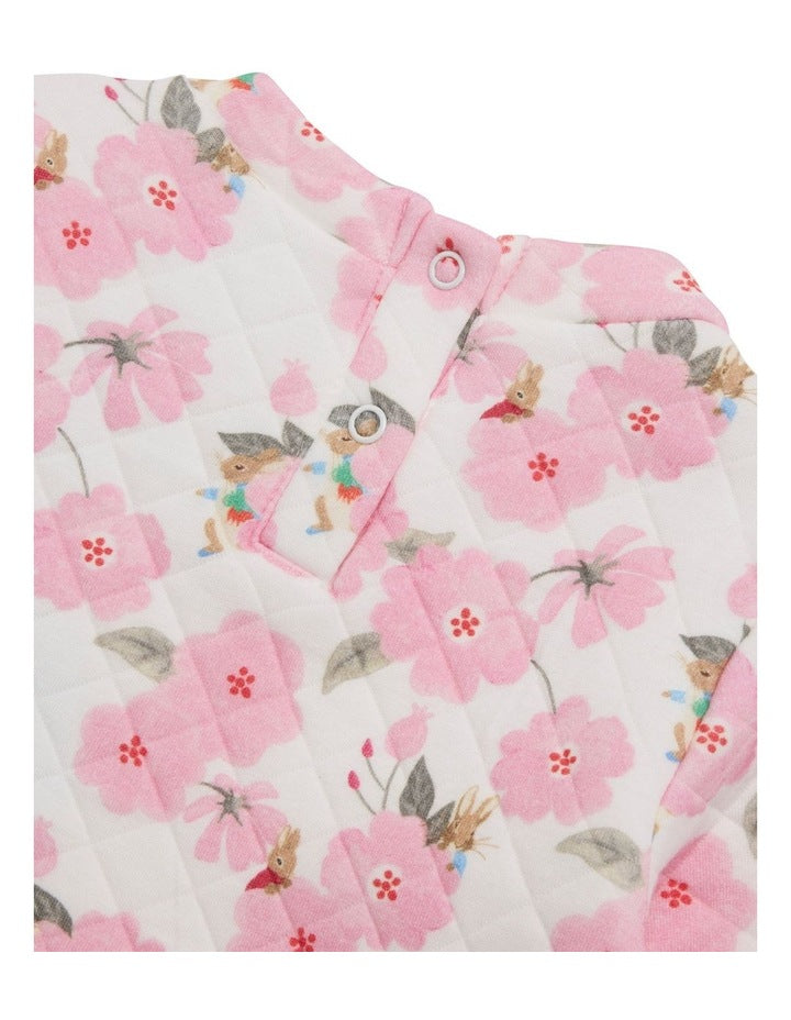 Floral Track Sweater in Pink