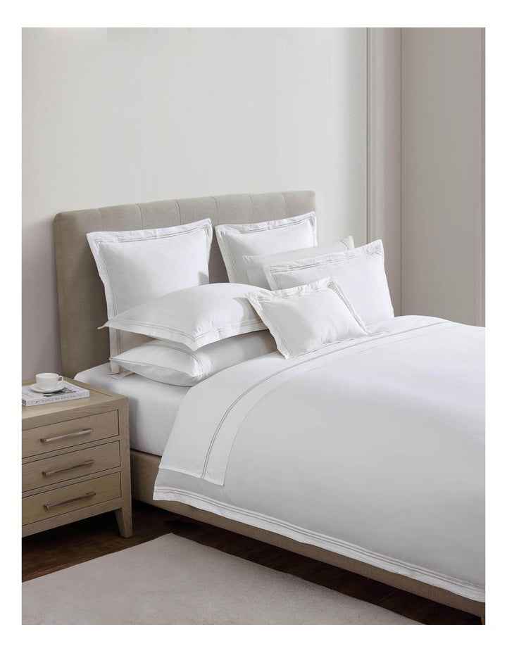 Santiago Merrow Stitch Quilt Cover Set in Stone