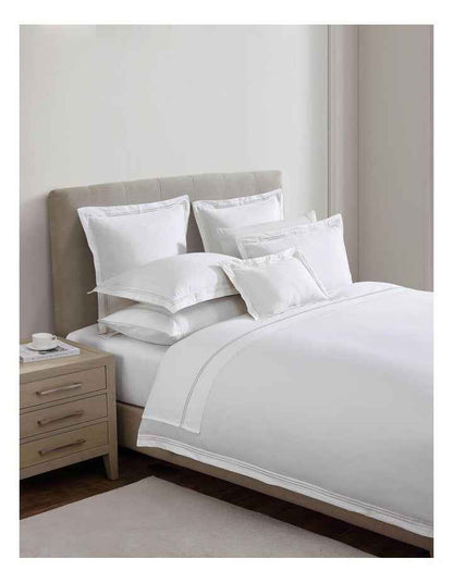 Santiago Merrow Stitch Quilt Cover Set in Stone