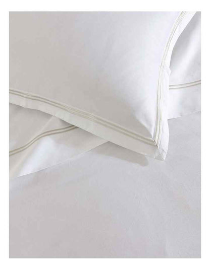 Santiago Merrow Stitch Quilt Cover Set in Stone