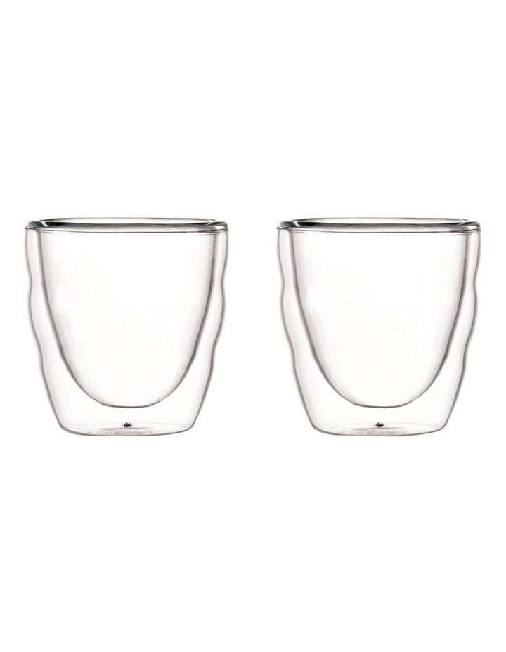 Pilatus Double Wall Glass Extra Small 80ml 2 Piece in Clear