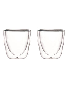 Pilatus Double Wall Glass Extra Small 80ml 2 Piece in Clear