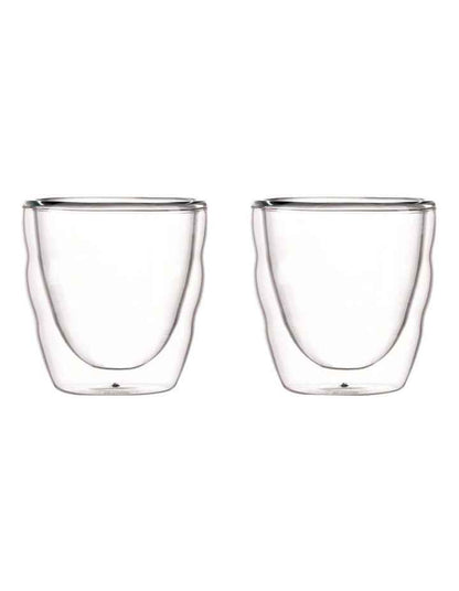 Pilatus Double Wall Glass Extra Small 80ml 2 Piece in Clear