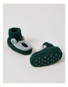 Knit Koala Booties in Khaki