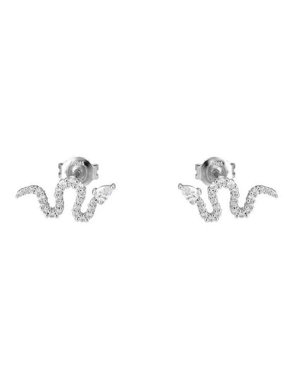 Sterling Silver Stud Earrings with Cubic Zirconia