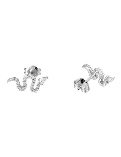 Sterling Silver Stud Earrings with Cubic Zirconia