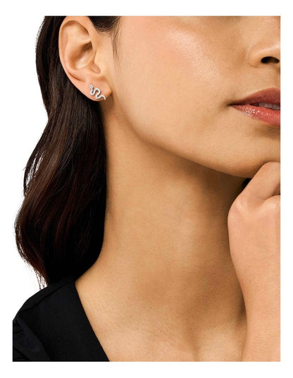 Sterling Silver Stud Earrings with Cubic Zirconia