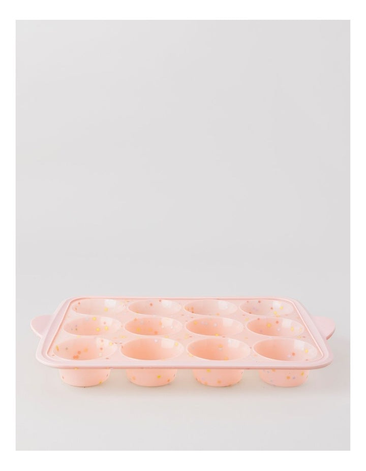 Cloudy Sprinkle Silicone 12 Cup Muffin Pan - Pink