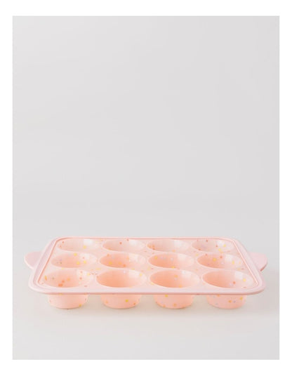 Cloudy Sprinkle Silicone 12 Cup Muffin Pan - Pink