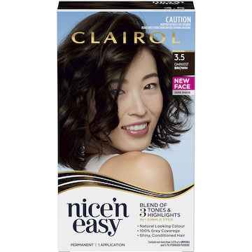 Clairol Nice 'N Easy Permanent 3.5 Darkest Brown Hair Colour each