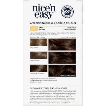 Clairol Nice 'N Easy Permanent 4 Dark Brown Hair Colour each