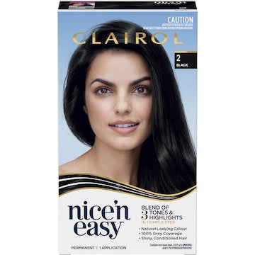 Clairol Nice 'N Easy Permanent 2 Black Hair Colour each