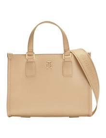 Monotype-Mini Tote Bag in Taupe