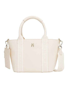 Logotape Convertible Mini Tote Bag in White