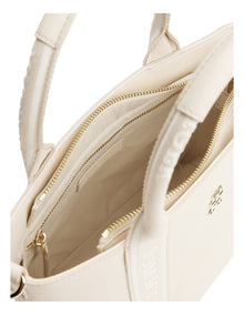 Logotape Convertible Mini Tote Bag in White