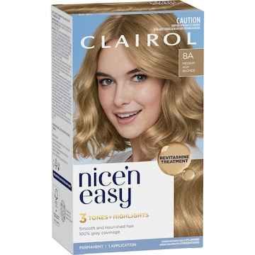 Clairol Nice & Easy Permanent 8a Medium Ash Blonde Hair Colour each