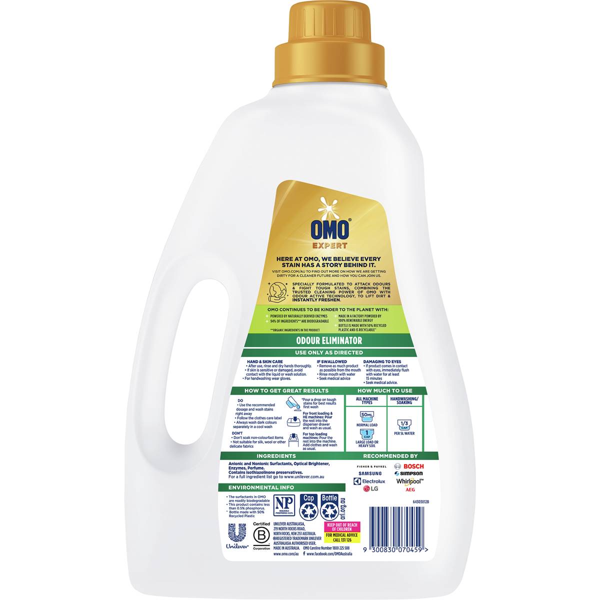 OMO Expert Laundry Liquid Odour Eliminator 2L