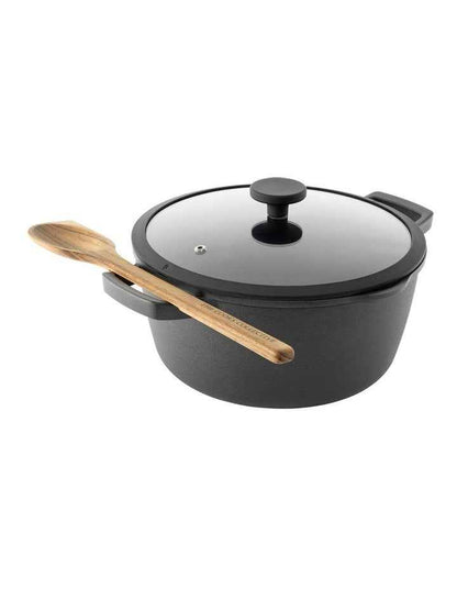 Colours All-in-One Pot with Lid & Cooking Spoon - Charcoal