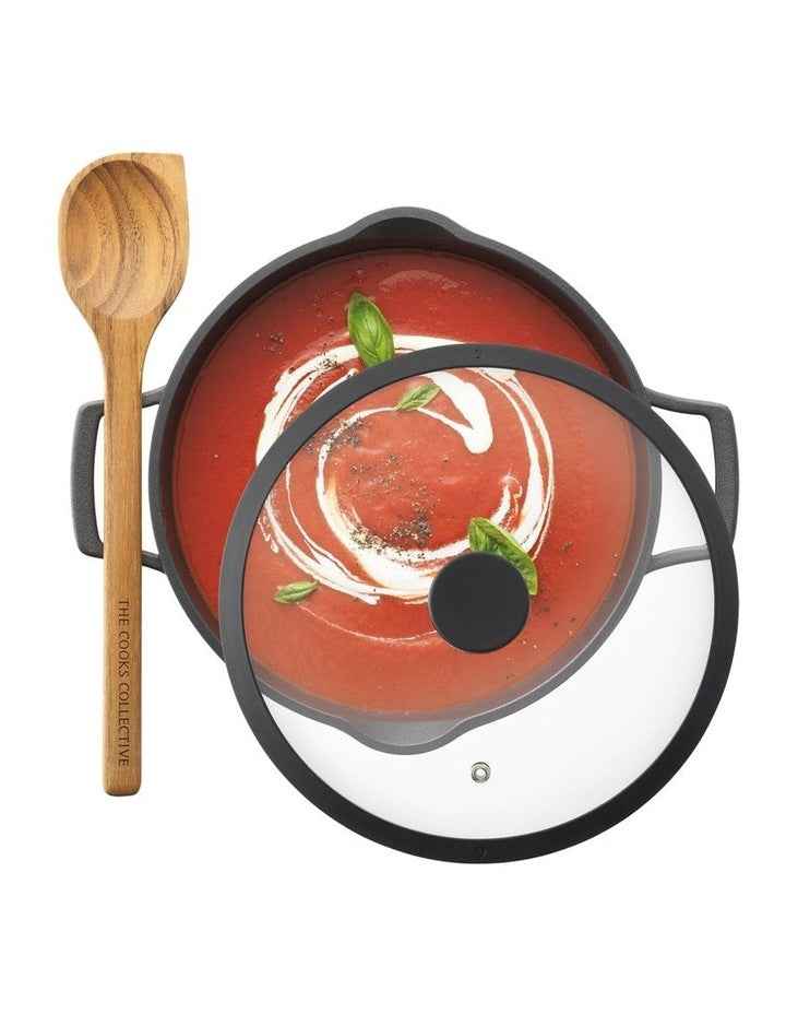 Colours All-in-One Pot with Lid & Cooking Spoon - Charcoal