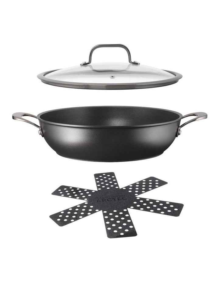 ARCTEC Forged 28cm Saute with Lid & Pot Protector - Black