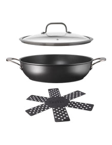 ARCTEC Forged 28cm Saute with Lid & Pot Protector - Black