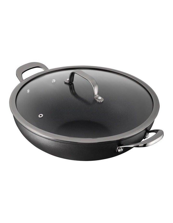 ARCTEC Forged 32cm Wok with Lid & Protector - Black