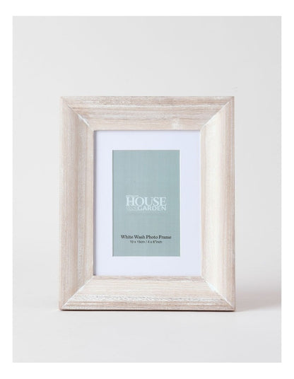 White Wash Timber Photo Frame 10x15cm in White