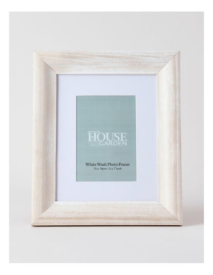 White Wash Timber Photo Frame 13x18cm in White